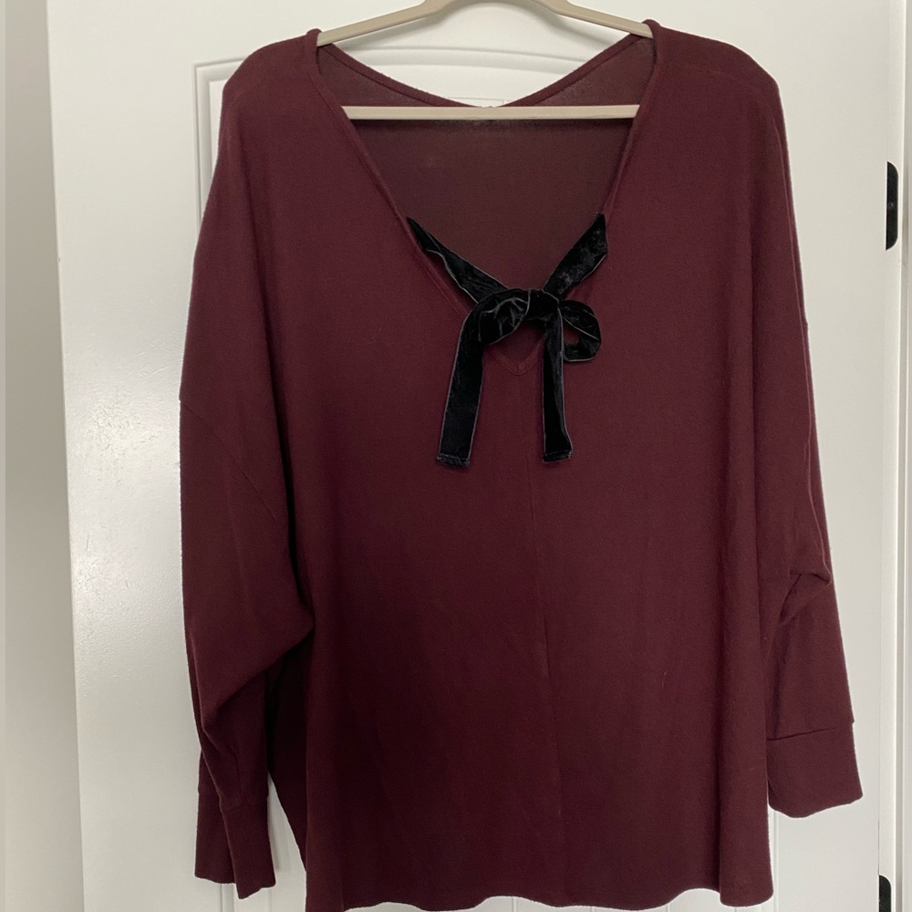 🛍️SALE…Maurices Deep Burgundy Long Sleeve Top - Picture 3 of 6